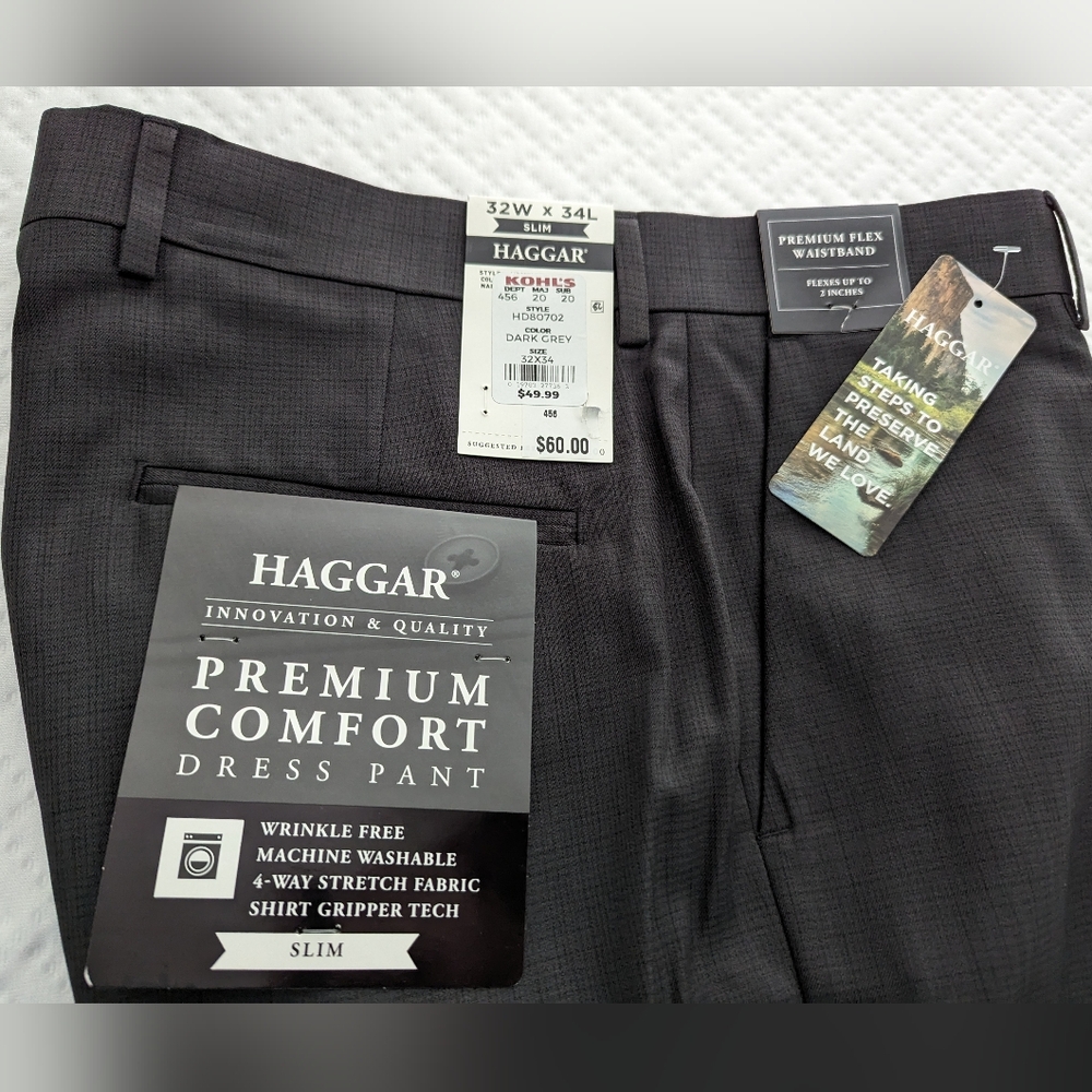 NWT Haggard premium comfort dress pant, slim, 32W x 34L